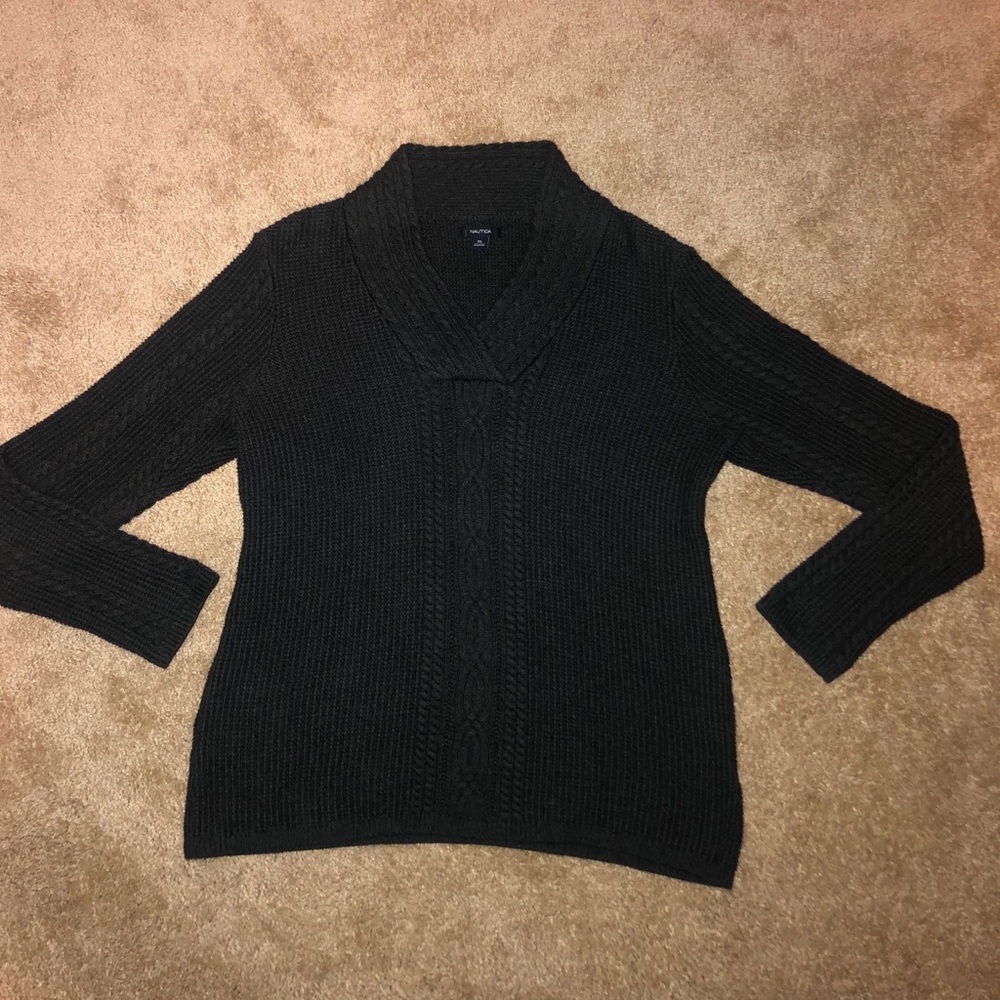 Nautica Women’s Grey Cable Knit Sweater